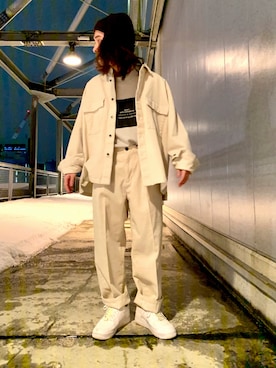 「JUNRED（ジュンレッド）のアイテム（ニットキャップ/ビーニー）」を使った、Denさん（メンズ・169cm）の冬コーディネート