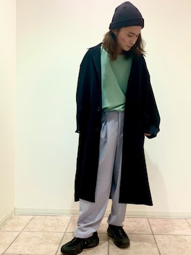 「JUNRED（ジュンレッド）のアイテム（ニットキャップ/ビーニー）」を使った、Denさん（メンズ・169cm）の春コーディネート