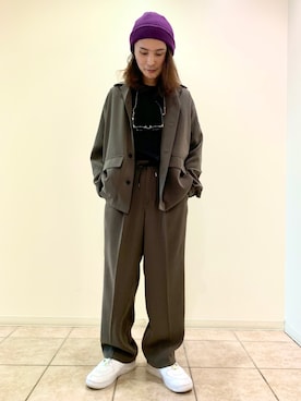 「JUNRED（ジュンレッド）のアイテム（帽子）」を使った、Denさん（メンズ・169cm）の春コーディネート