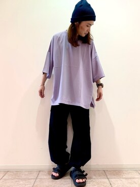 「JUNRED（ジュンレッド）のアイテム（帽子）」を使った、Denさん（メンズ・169cm）の夏コーディネート