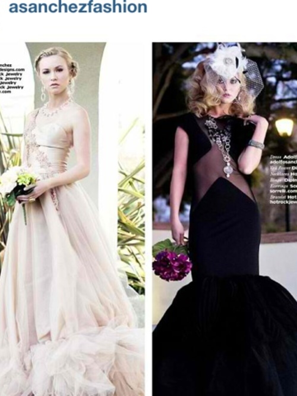 「Adolfo Sanchez、chain、dipinla、dress、GOWN、hat、hot rock jewelry、lace、necklace、wedding」｜Ali Levineさん（レディース）の春コーディネートの1枚目の写真