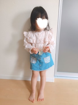 「アイテム（スカート）」を使った、mimirin✩.*˚さん（キッズ・90cm）の春コーディネート