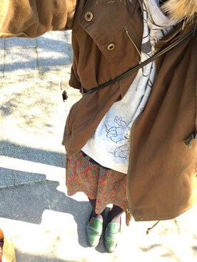 「AS KNOW AS PINKY（アズノゥアズピンキー）のアイテム（ダウンジャケット/コート）」を使った、あわびさん（レディース・152cm）の冬コーディネート