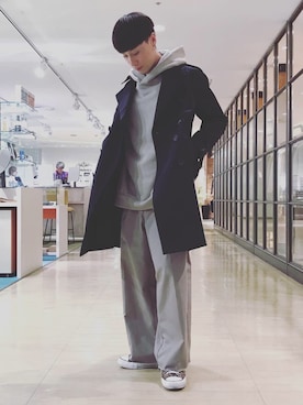 「アイテム（トレンチコート）」を使った、タマちゃんさん（メンズ・168cm）の夏コーディネート