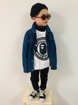「やっぱりストリートが好き」｜「アイテム（デニムジャケット）」を使った、syun★さん（キッズ・110cm）の秋コーディネート