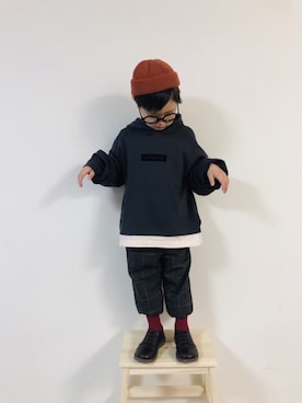 「アイテム（その他シューズ、ブラック系）」を使った、syun★さん（キッズ・110cm）の冬コーディネート