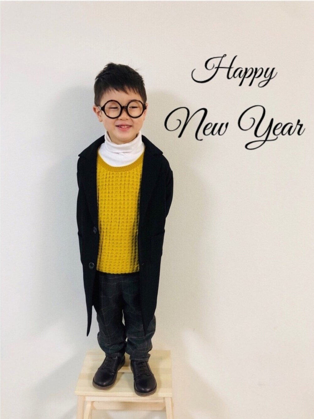 「あけましておめでとうございます！、今年もよろしくお願いします、2020、お正月、新年一発目、元旦、男の子、2020年初コーデ、初詣、5歳」｜「ZARAのアイテム（Tシャツ/カットソー、ホワイト系）」を使った、syun★さん（キッズ・110cm）の冬コーディネートの1枚目の写真