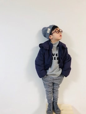 「devirock（デビロック）のアイテム（その他アウター）」を使った、syun★さん（キッズ・110cm）の冬コーディネート