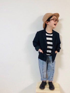 「5歳」｜「アイテム（ローファー）」を使った、syun★さん（キッズ・110cm）の冬コーディネート