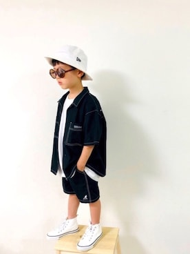 「スボーツミックス」｜「アイテム（帽子）」を使った、syun★さん（キッズ・110cm）の夏コーディネート
