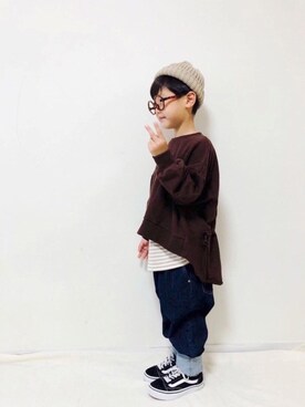 「ラブアンドピース2020」｜「アイテム（ニットキャップ/ビーニー）」を使った、syun★さん（キッズ・110cm）の秋コーディネート