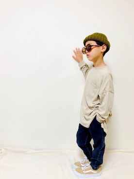 「ラブアンドピース2020」｜「アイテム（ニットキャップ/ビーニー）」を使った、syun★さん（キッズ・110cm）の秋コーディネート