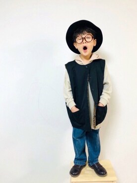 「パーカーベスト」｜syun★さん（キッズ・110cm）の秋コーディネート