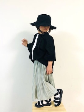 「ロンクスカート」｜「アイテム（帽子）」を使った、syun★さん（キッズ・110cm）の春コーディネート