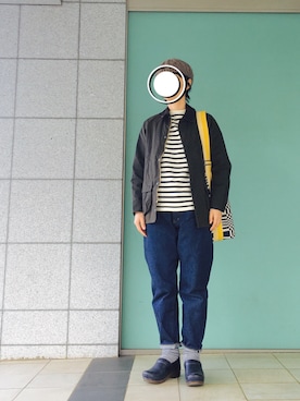 「バブアー女子」｜「アイテム（その他アウター）」を使った、ヤエコさん（レディース・162cm）の冬コーディネート