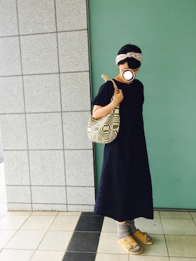 「Hands of creation（ハンズオブクリエイション）のアイテム（ワンピース/ドレス）」を使った、ヤエコさん（レディース・162cm）の夏コーディネート