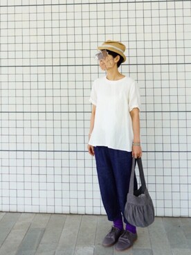 「saami crafts（サーミクラフト）のアイテム」を使った、ヤエコさん（レディース・162cm）の夏コーディネート