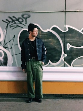 「LEVI'S VINTAGE CLOTHING（リーバイスビンテージクロージング）のLEVI'S(R) VINTAGE CLOTHING デニムジャケット インディゴブルー -1936s Type 1 ジャケット- MADE IN THE USA（デニムジャケット）」を使った、Keirさん（メンズ・175cm）の冬コーディネート