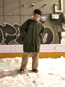 「ロールアップ」｜「アイテム（モッズコート）」を使った、Keirさん（メンズ・175cm）の冬コーディネート