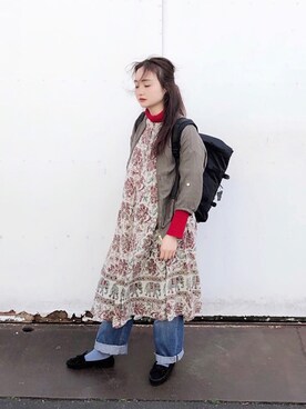 「LEPSIM（レプシィム）のアイテム（ブルゾン）」を使った、bakeさん（レディース・160cm）の春コーディネート