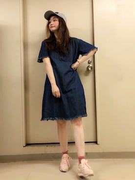 「179/WG（イチナナキュウダブルジー）のアイテム（ワンピース/ドレス）」を使った、bakeさん（レディース・160cm）の夏コーディネート