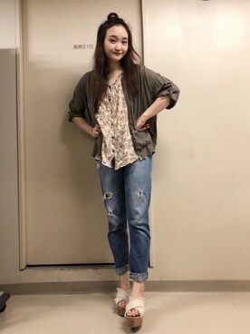 「LEPSIM（レプシィム）のアイテム（ブルゾン）」を使った、bakeさん（レディース・160cm）の秋コーディネート