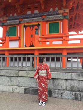 「kimono」｜「アイテム（その他）」を使った、Yi-Ying Kuoさん（レディース・162cm）の夏コーディネート
