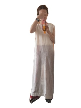 「透かし編みニット」｜rinaさん（レディース・156cm）の夏コーディネート