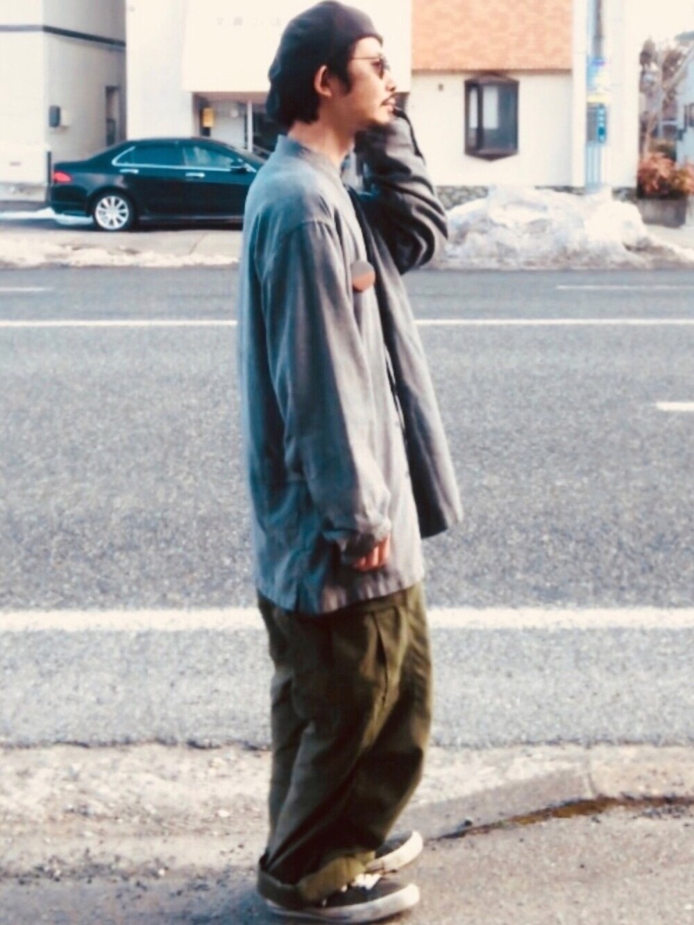 ことりの昭和ちゃん ✅さんの「90's mecca / デザインシャツ（バンドカラー加工）（90's）」を使ったコーディネート