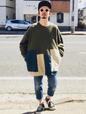 「COBICOBI（コビコビ）のアイテム」を使った、ことりの昭和ちゃん ✅さん（メンズ・171cm）の春コーディネート