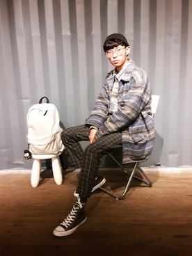 「UNIQUE（ユニーク）のアイテム（帽子）」を使った、BRICKさん（メンズ・170cm）の冬コーディネート