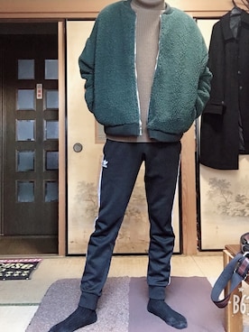 「ストリート系」｜「アイテム（ブルゾン）」を使った、れもんさん（メンズ・173cm）の冬コーディネート