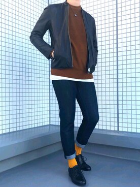 「MK MICHEL KLEIN HOMME （エムケーミッシェルクランオム）のアイテム（アクセサリー）」を使った、sho8さん（メンズ・181cm）の秋コーディネート