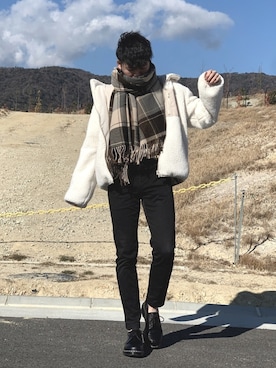 「classicalelf（クラシカルエルフ）のアイテム（ブルゾン）」を使った、senchaさん（メンズ・167cm）の冬コーディネート