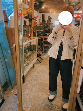 「Gauze#（ガーゼ）のアイテム」を使った、マさん（レディース・154cm）の春コーディネート