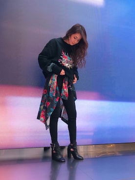 「アイテム（シャツワンピース）」を使った、ERINAさん（レディース・168cm・20代）の冬コーディネート
