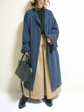 「シフォンブラウス」｜「アイテム（その他）」を使った、CHAMUさん（レディース・149cm）の冬コーディネート
