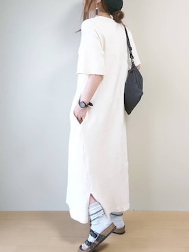 「ソックス」｜「アイテム（ハンチング/ベレー帽）」を使った、CHAMUさん（レディース・149cm）の夏コーディネート