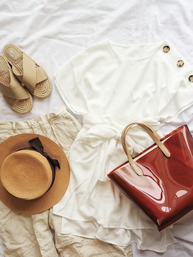 「slickmist（スリックミスト）のアイテム」を使った、CHAMUさん（レディース・149cm）の夏コーディネート