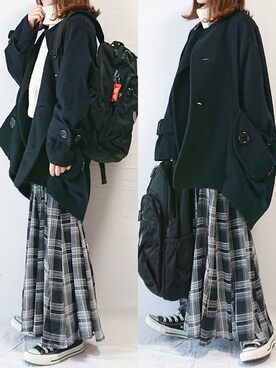 「mercibeaucoup,（メルシーボークー）のアイテム（その他アウター）」を使った、CHAMUさん（レディース・149cm）の冬コーディネート
