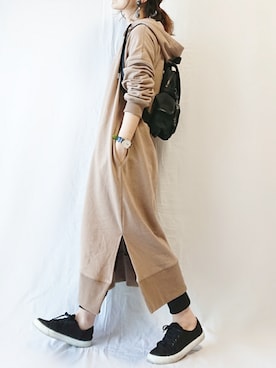 「Happy John（ハッピージョン）のアイテム（ワンピース/ドレス）」を使った、CHAMUさん（レディース・149cm）の冬コーディネート