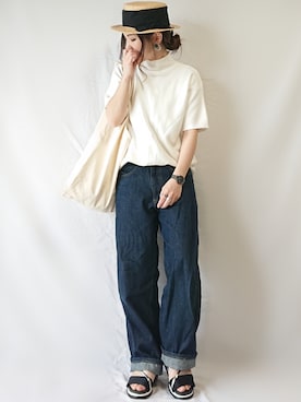 「Bou Jeloud」｜「アイテム（アクセサリー）」を使った、CHAMUさん（レディース・149cm）の春コーディネート