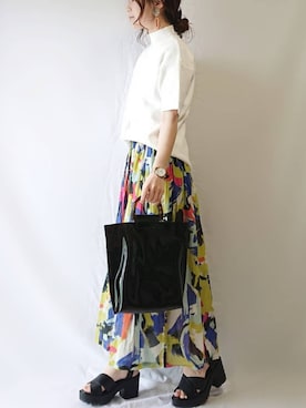 「Bou Jeloud」｜「アイテム（アクセサリー）」を使った、CHAMUさん（レディース・149cm）の春コーディネート