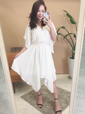 「model」｜Evie巧昀さん（レディース・165cm）の夏コーディネート