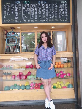 「model」｜Evie巧昀さん（レディース・165cm）の夏コーディネート