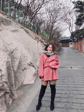 「model」｜Evie巧昀さん（レディース・165cm）の冬コーディネート