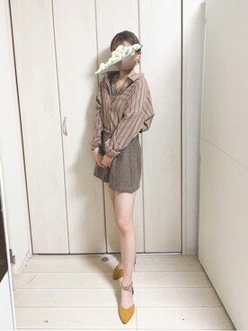 パンプス グレー系 を使った ショートパンツ の人気ファッションコーディネート Wear