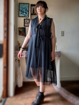 「SOMETHING（サムシング）のアイテム（シューズ）」を使った、sarryさん（レディース・162cm）の夏コーディネート