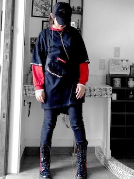 「ROCK STE（ロクステ）のアイテム」を使った、sarryさん（レディース・162cm）の冬コーディネート