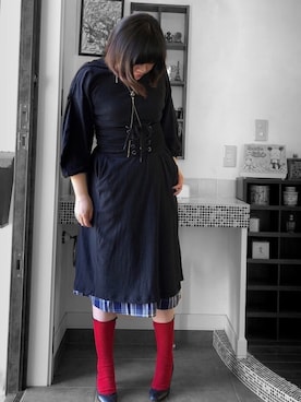 「ちゃけちょけ（チャケチョケ）のアイテム」を使った、sarryさん（レディース・162cm）の春コーディネート